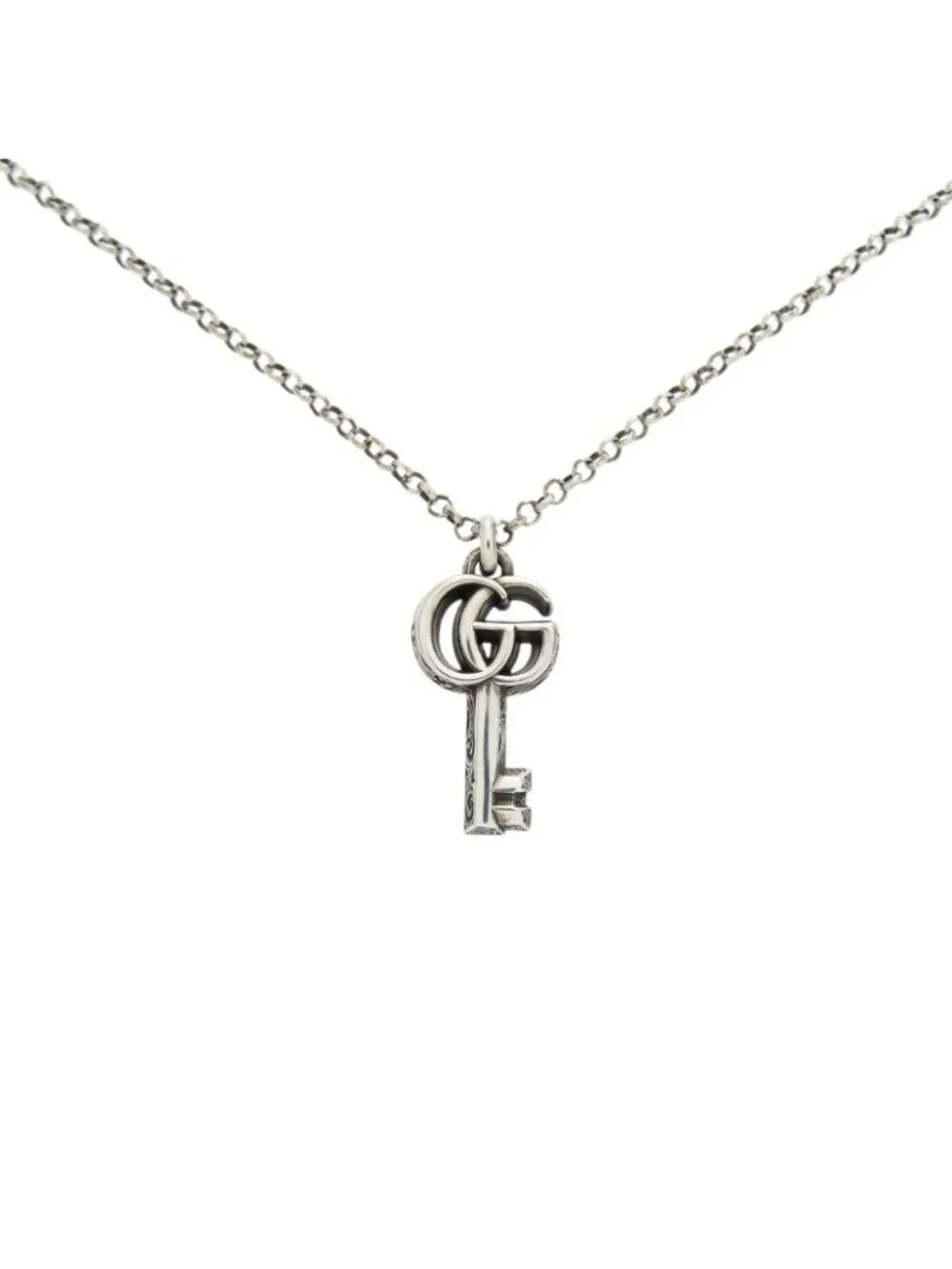 Gucci Arabesque Double Key 925 Sterling Silver Necklace